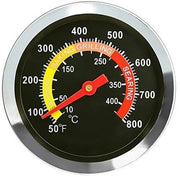Termometro per Griglia - Misura della Temperatura con Precisione 10-400 °C - Acciaio Inossidabile - Piastra di Indicatori Impermeabile all'Acqua - Facile da Installare - 6 cm di Diametro - Termometro per Griglia