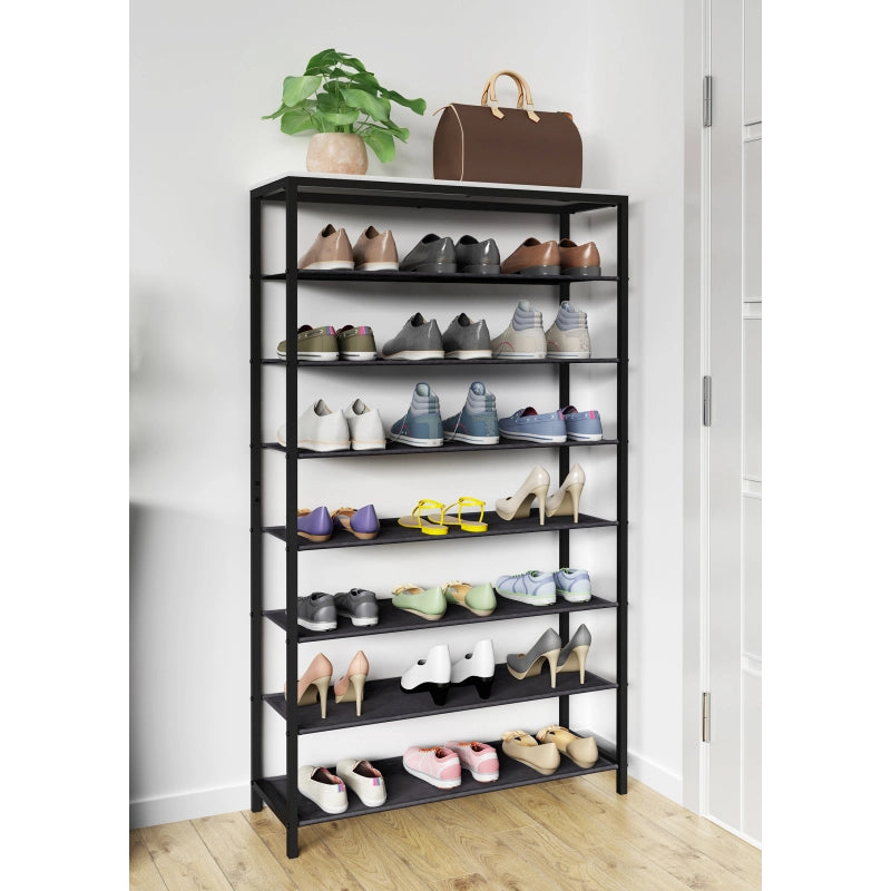 Linea Ferro Scarpiera H152 L90 P30 cm Porta Scarpe in Metallo Salvaspazio con Ripiani Regolabili Colore Bianco