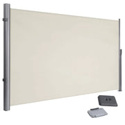 Tenda da sole laterale 1,6 x 3,5 m frangivista/parasole retrattile per balcone terrazza patio e giardino con fissaggio a terra protezione dalla vista beige 12_0001846