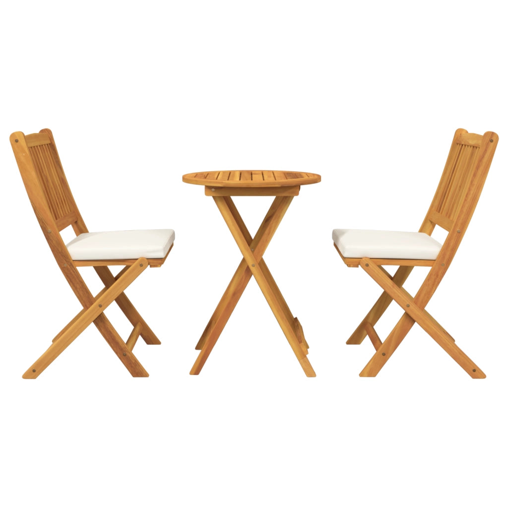 Set Bistro Giardino 3 Pezzi in Legno Massello di Acacia
