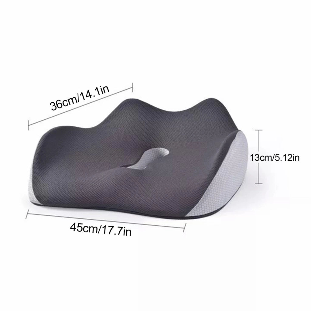 CUSCINO da Seduta Ergonomico 45x36x13 cm Memory Foam Grigio