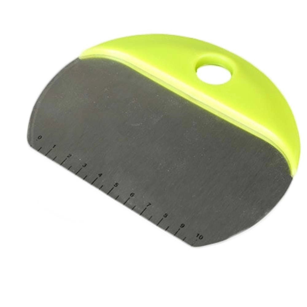 Trade Shop - Tagliapasta Pizza Multifunzione Spatola Rotondo In Acciaio Inox Con Righello -