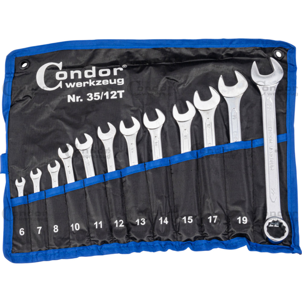 SERIE KIT SET CHIAVI COMBINATE STELLA E FISSA INGLESI 12pz 6-22mm CONDOR 35/12T