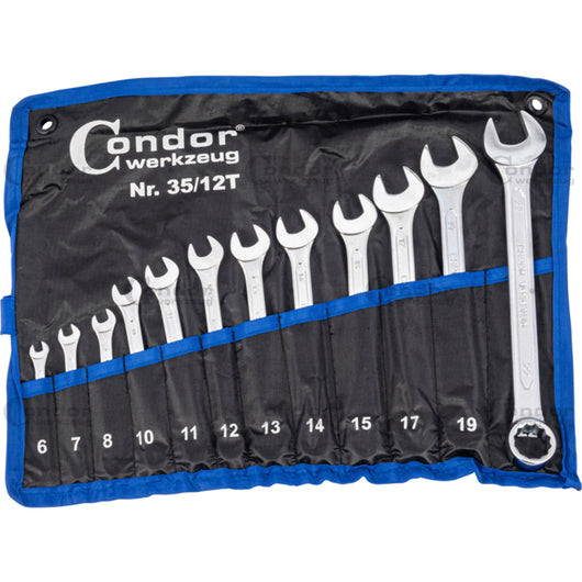 SERIE KIT SET CHIAVI COMBINATE STELLA E FISSA INGLESI 12pz 6-22mm CONDOR 35/12T