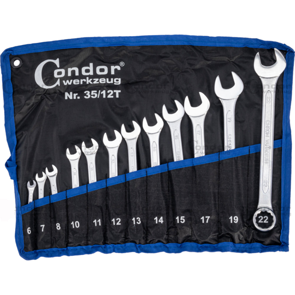 SERIE KIT SET CHIAVI COMBINATE STELLA E FISSA INGLESI 12pz 6-22mm CONDOR 35/12T