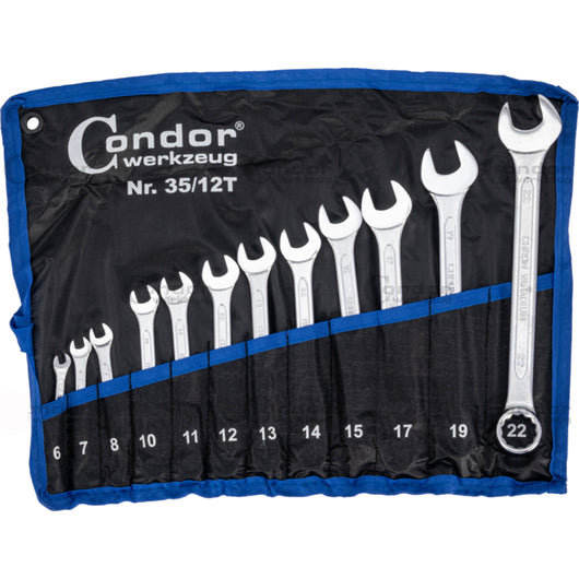SERIE KIT SET CHIAVI COMBINATE STELLA E FISSA INGLESI 12pz 6-22mm CONDOR 35/12T
