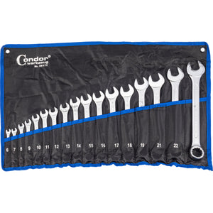 SERIE KIT SET CHIAVI COMBINATE STELLA E FISSA INGLESI 17pz 6-24mm CONDOR 35/17T