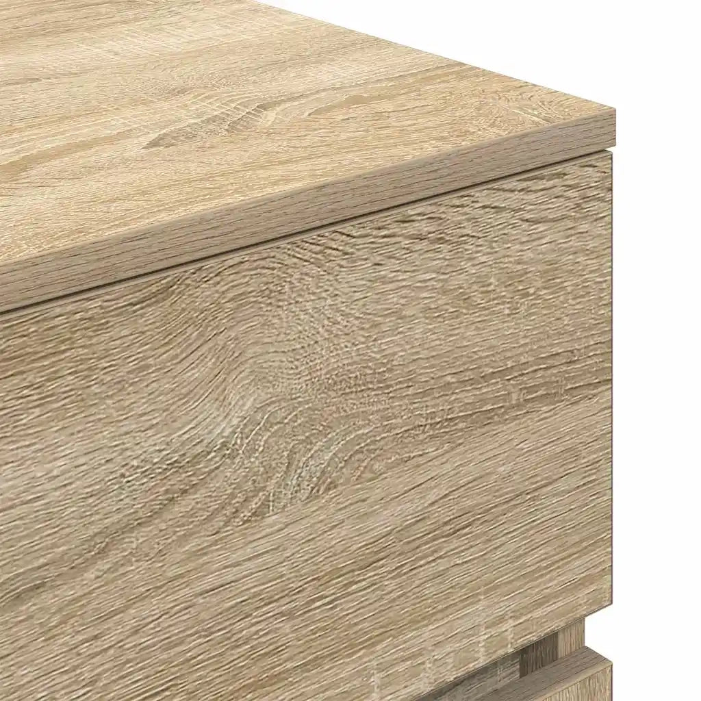 vidaXL Comodino con 3 Cassetti Rovere Sonoma 39x35x65 cm