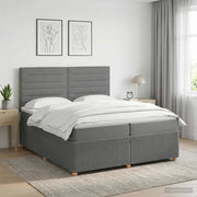 Letto box spring con materasso Grigio Scuro 200 x 200 cm 3454467
