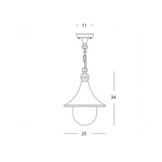 Lampada A Sospensione Da Esterno Lampara Alluminio E Termoplastica Nero 1 Luce E27