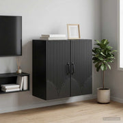 Mobiletto a muro 59 x 31 x 60 cm Legno ingegnerizzato Nero 898916