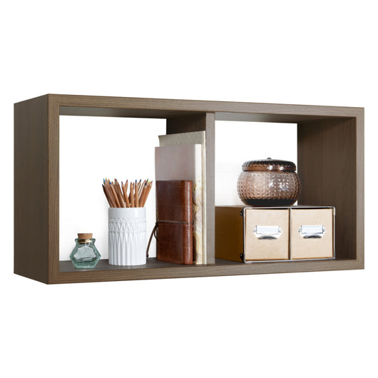 Mensola da Muro In Legno Di Design Modello MORGANA MAXI, Misure 70x35 p23.7 cm. Finitura ROV. TABACCO - MADE IN ITALY