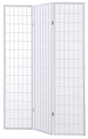 Paravento Separè 3 Pannelli 130,5x178cm in Legno Tosini Bianco