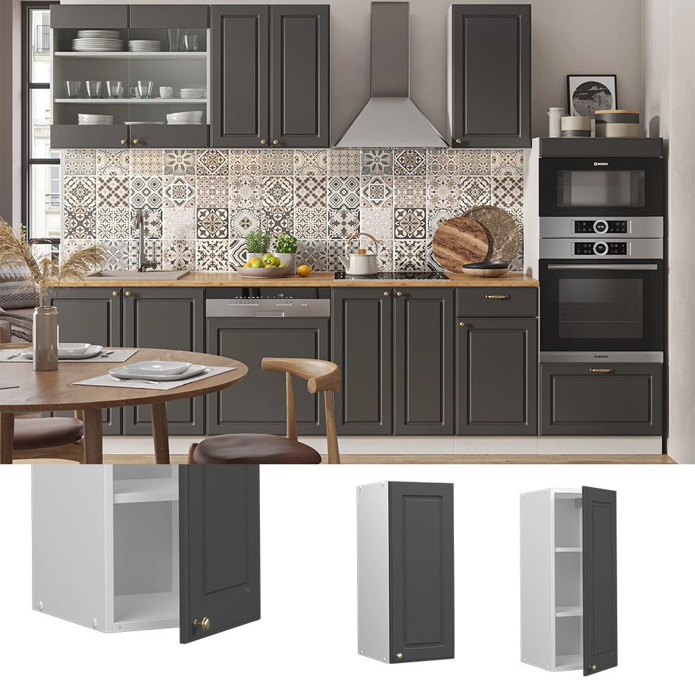 Vicco Pensile da cucina Antracite-oro 30 cm