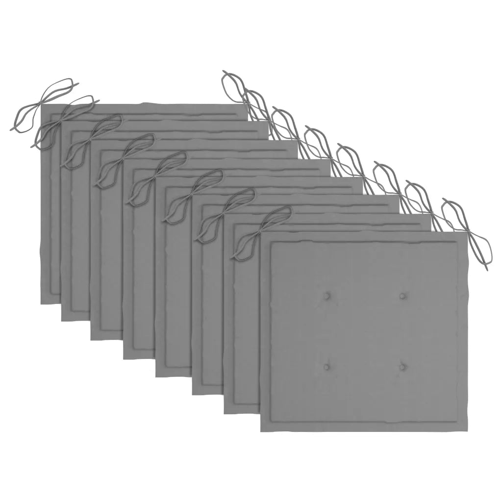 Sedie da Giardino con Cuscini 8 pz in Legno Massello di Acacia 3078167