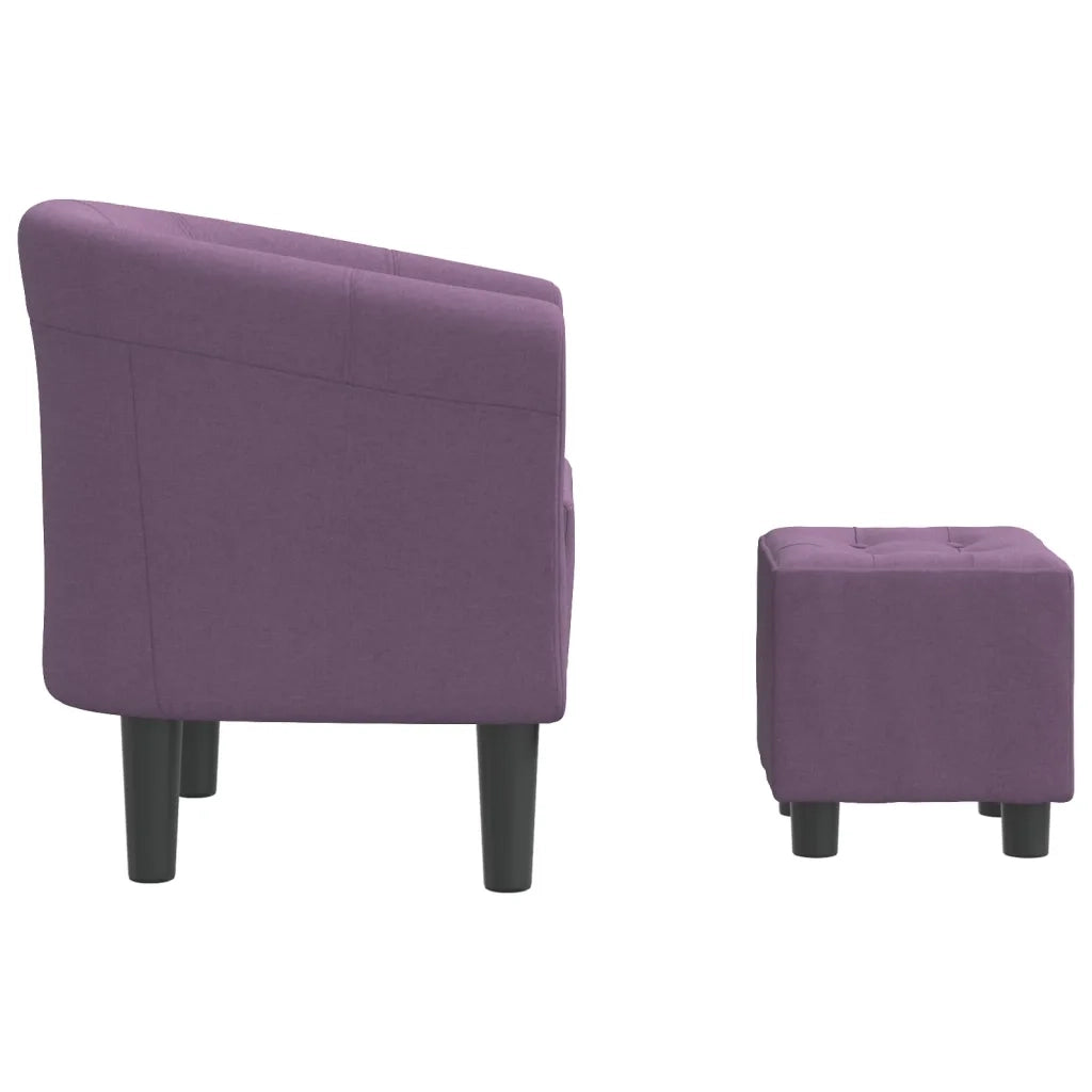 Poltrona Cabriolet con Poggiapiedi Viola in Tessuto 356440