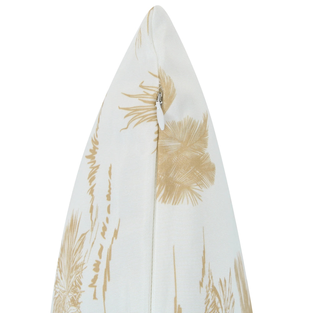 Set di 3 Cuscini Decorativi da Esterno Bianco e Beige in Poliestere per Giardino