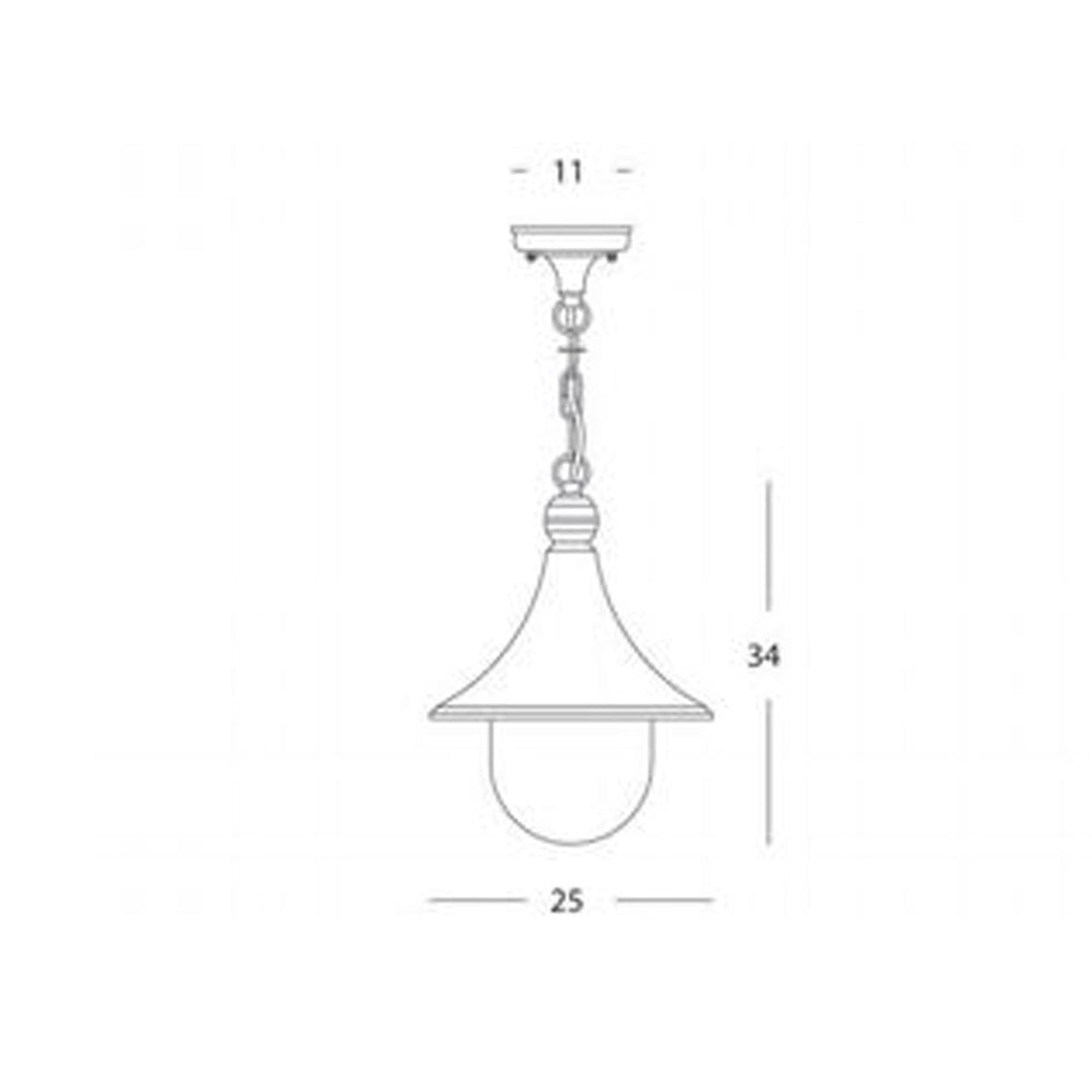 Plafoniera Da Esterno Lampara Alluminio E Termoplastica Ruggine 1 Luce E27