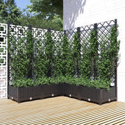 Fioriera da Giardino con Graticcio-Vaso da Esterno-Fioriera con Griglia Nero 120x120x121,5 cm in PP