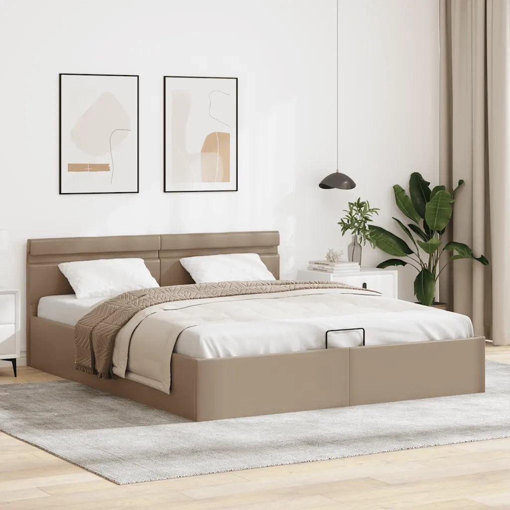 Giroletto Idraulico con LED Cappuccino Similpelle 160x200cm 285562