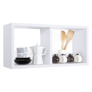 Mensola da Muro In Legno Di Design Modello MORGANA MAXI, Misure 70x35 p23.7 cm. Finitura BIANCO - MADE IN ITALY