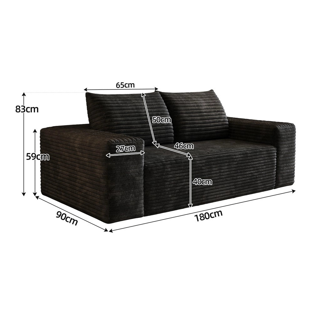 Divano 2 posti ¨C Minimal ¨C nero velluto senza montaggio