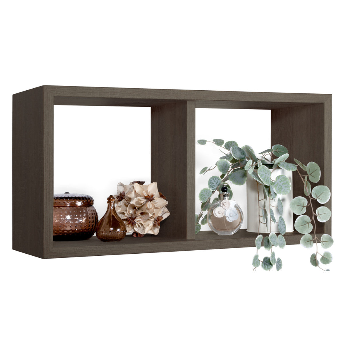 Mensola da Muro In Legno Di Design Modello MORGANA MAXI, Misure 70x35 p23.7 cm. Finitura NOCE - MADE IN ITALY