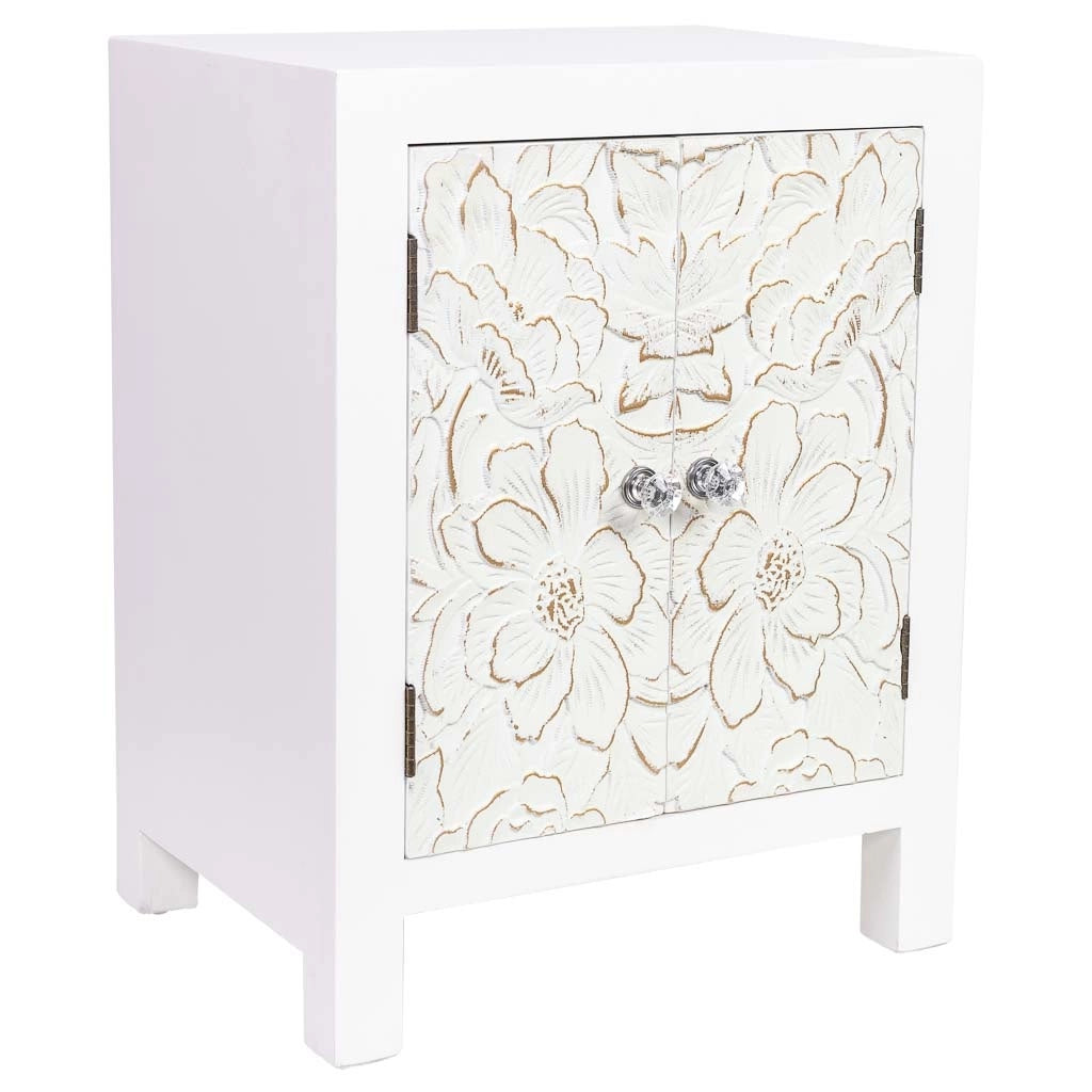 Tavolino in legno con 2 porte 42x32x55