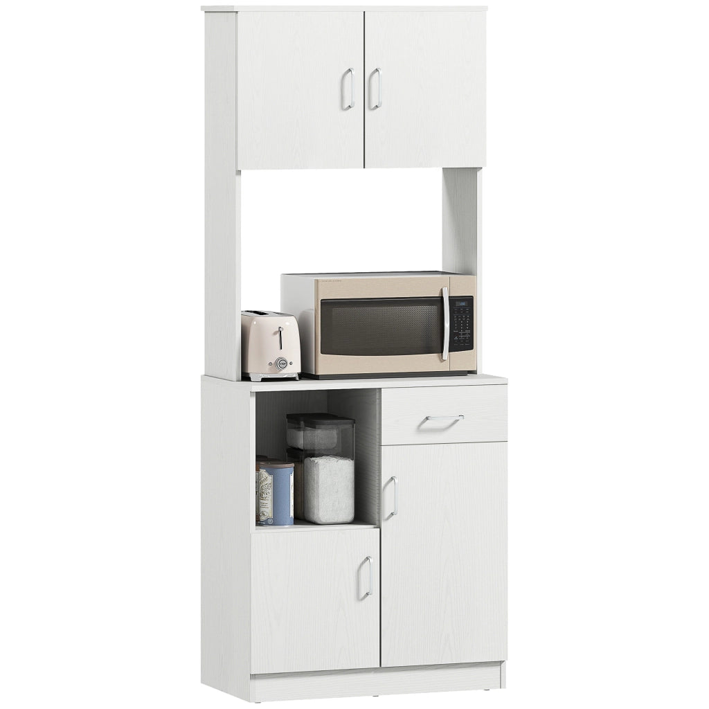 Armadio da Cucina ¨C zephmum ¨C Bianco 71x41x178 cm con Cassetto e Ripiano