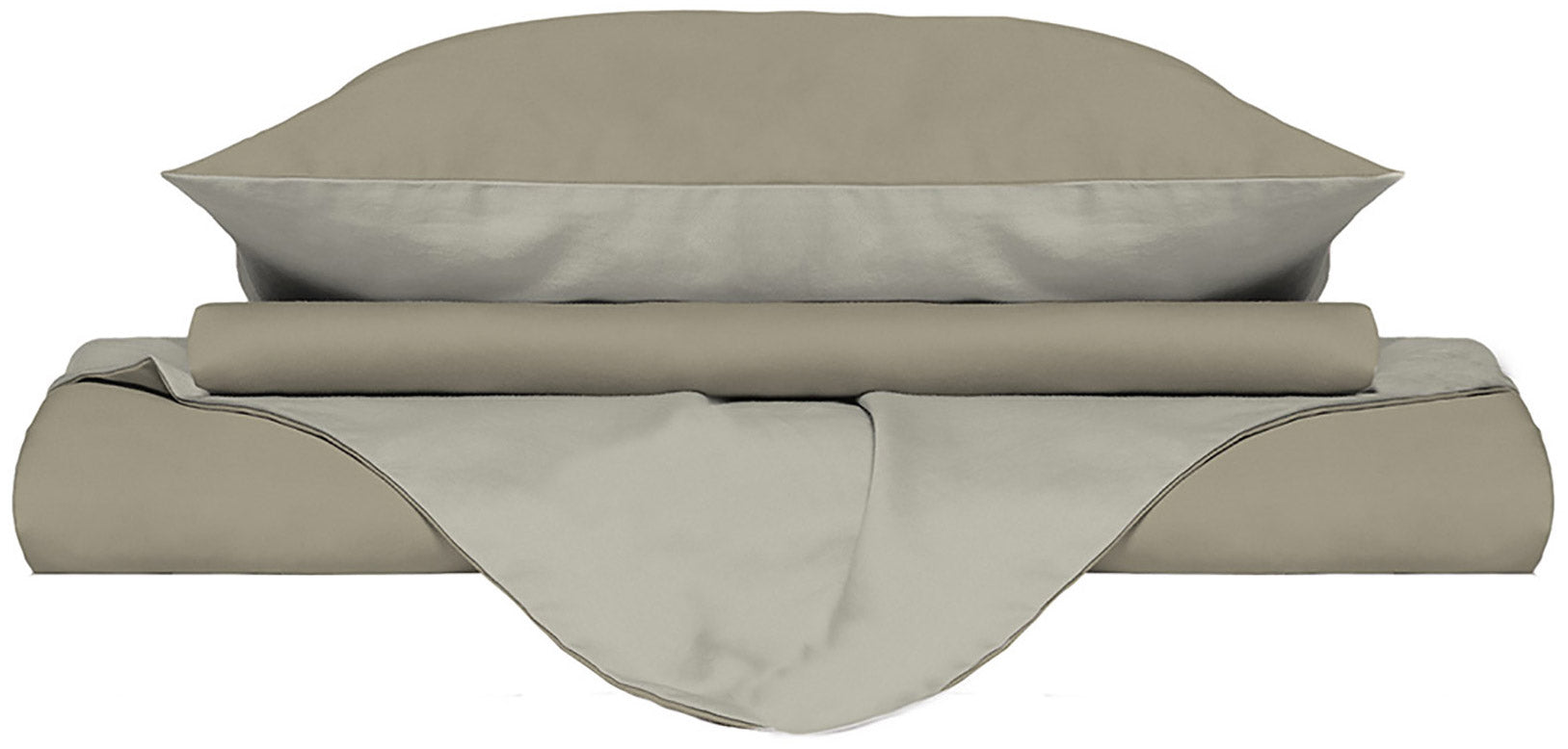 Copripiumino con Sacco e Federe Doubleface Tortora/Panna Matrimoniale