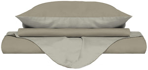 Copripiumino con Sacco e Federe Doubleface Tortora/Panna Singolo