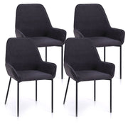 Set 4 Sedie 54x53x89 cm in Similpelle Grigio Scuro