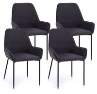 Set 4 Sedie 54x53x89 cm in Similpelle Grigio Scuro