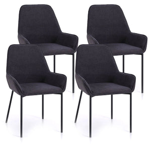 Set 4 Sedie 54x53x89 cm in Similpelle Grigio Scuro