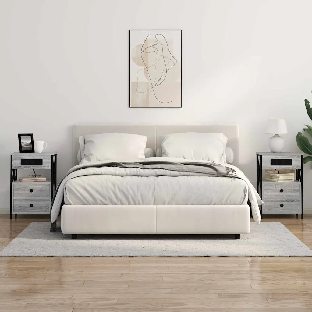 Armadio da Notte con cassetto Grigio Sonoma 40 x 31 x 60 cm 859466