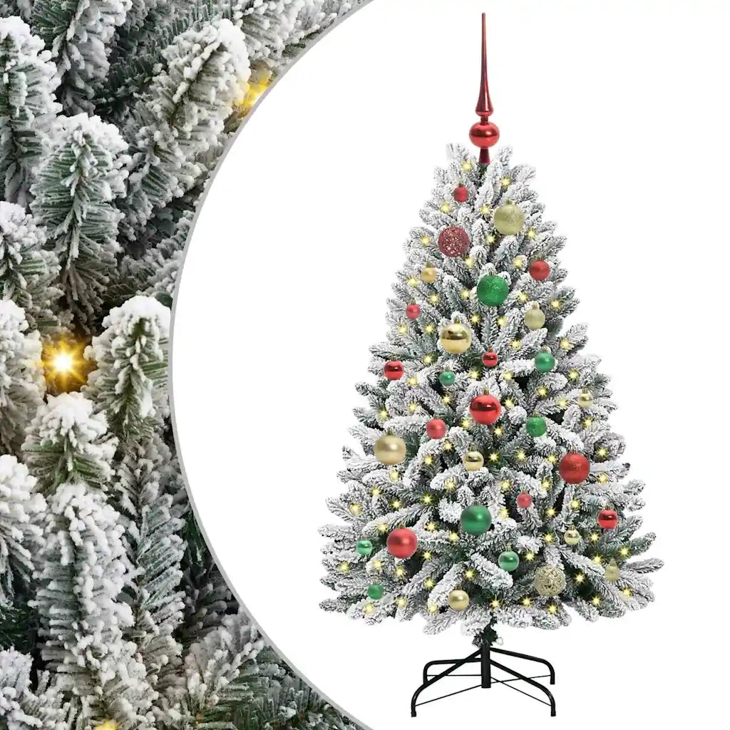 Albero di Natale Artificiale-Albero Natalizio con 150 LED Verde e Bianco 120 cm 794403