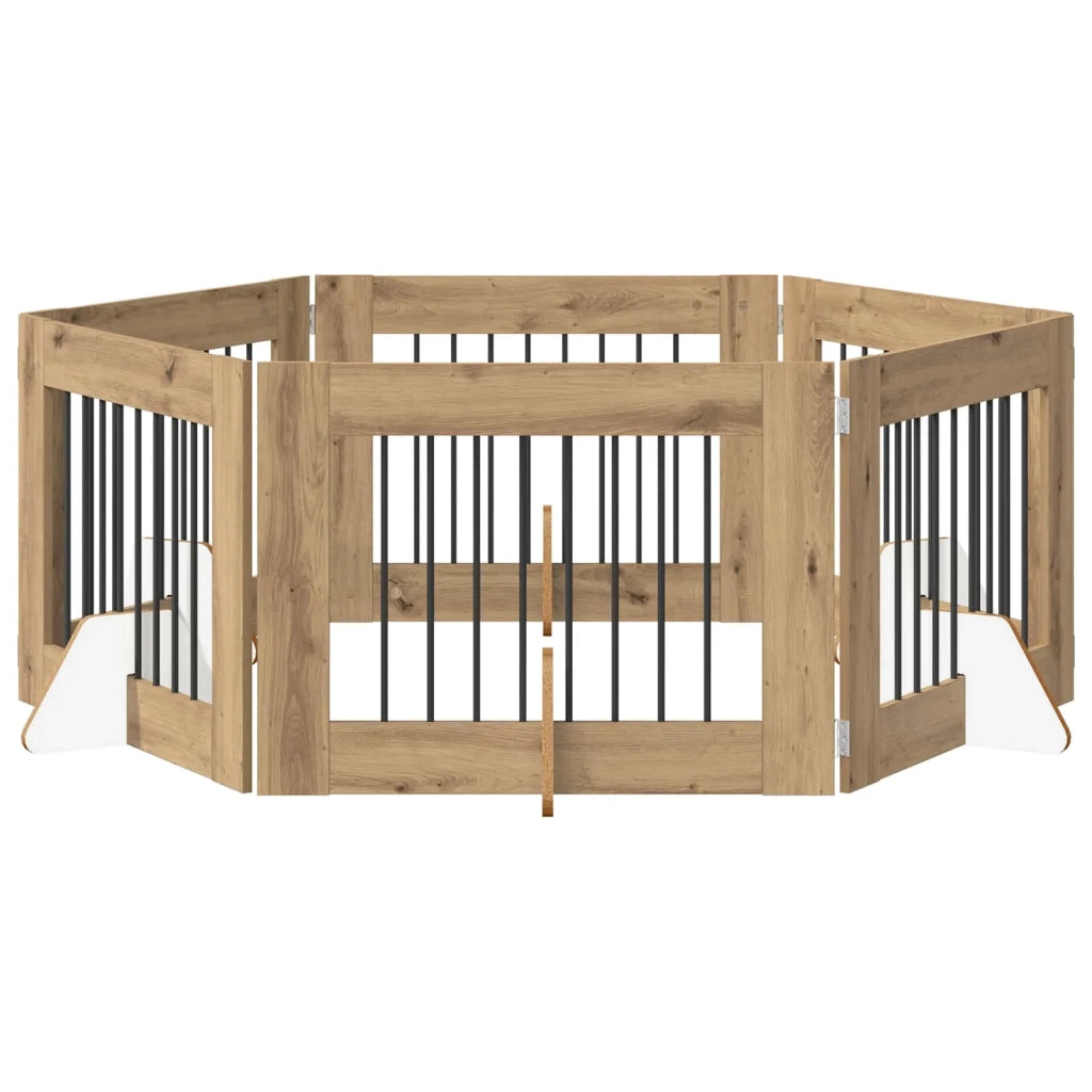 Cancello per cani pieghevole con supporti 6 pz 482 cm 892144