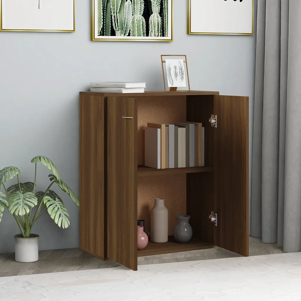 Credenza Rovere Marrone 60x30x75 cm in Legno Multistrato 815380