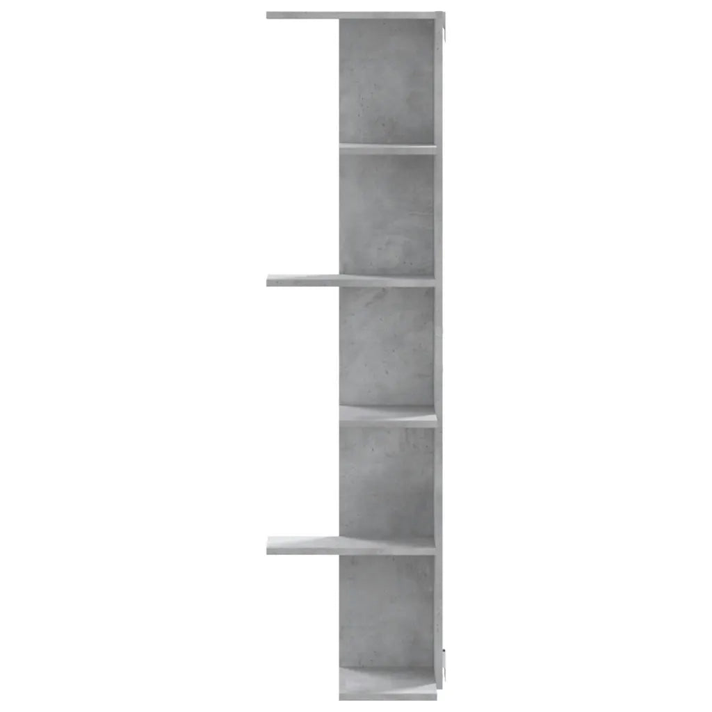 Scaffale Angolare Muro Grigio Cemento 36,5x36,5x140 cm Legno 852630
