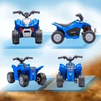 Quad Elettrico per Bambini 18-36 Mesi con Luci LED, Clacson e Pedali, 65.5x38.5x43.5 cm, Blu