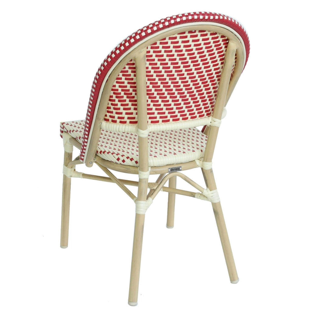 Sedia da giardino in rattan rosso e alluminio