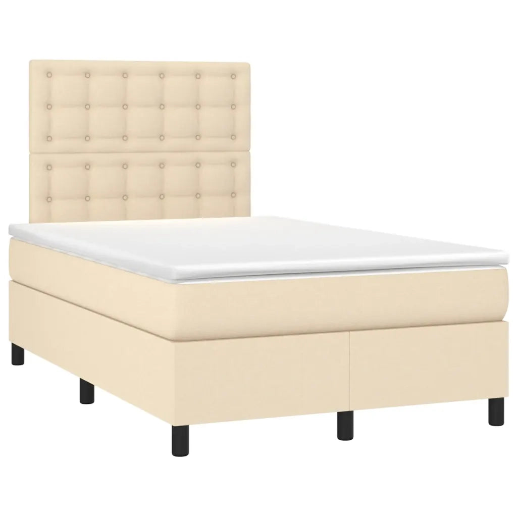 Giroletto a Molle con Materasso Crema 120x190 cm in Tessuto 3269914