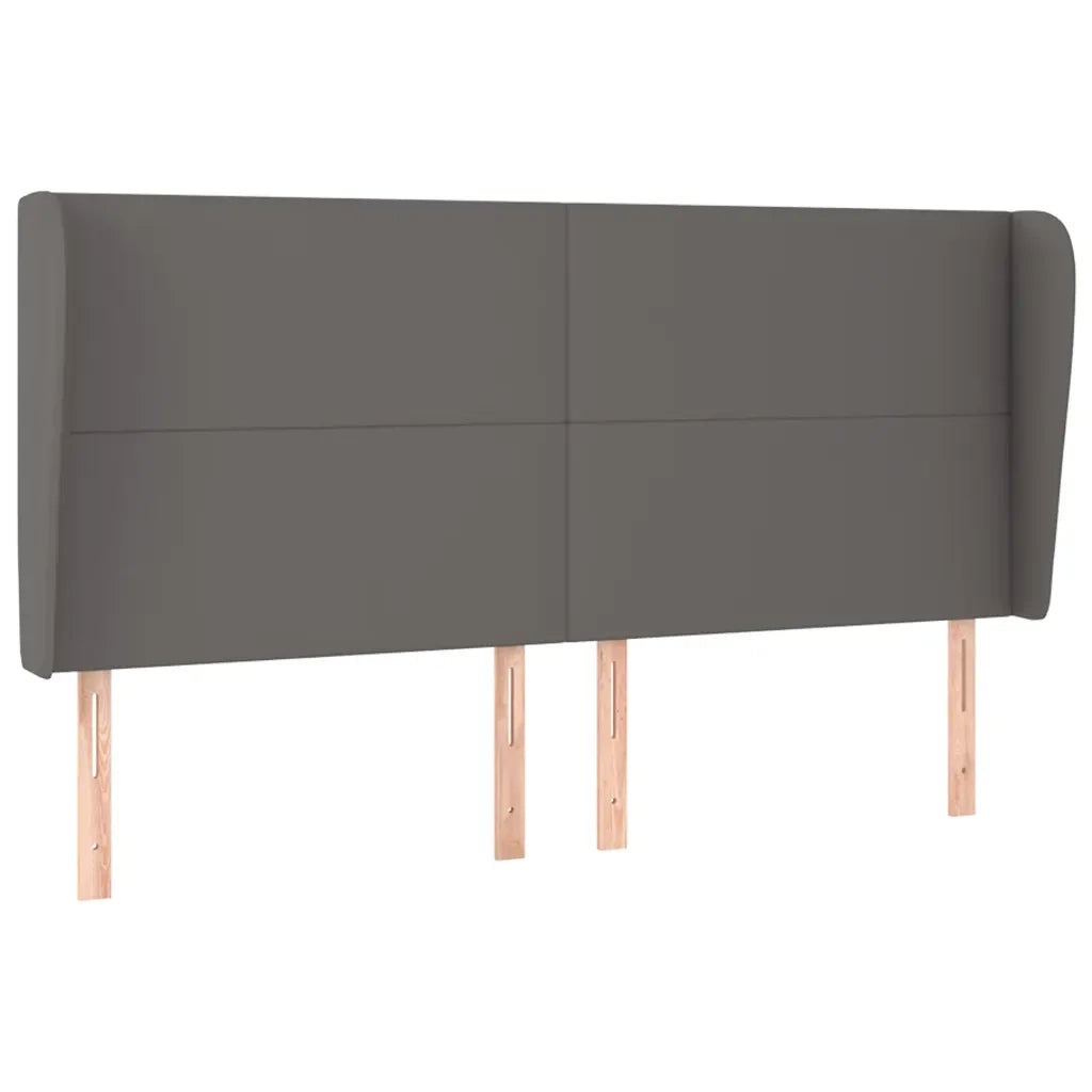 Testiera | Testata ad Orecchio Grigio 163x23x118/128cm in Similpelle