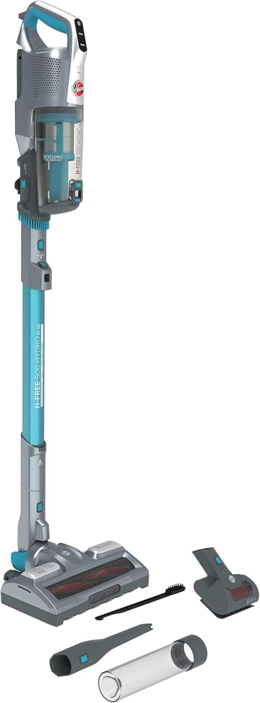 H-FREE 500 HYDRO PLUS HF522YSP 011 Aspirapolvere Senza Fili, 330W, 0,45 L, Aspira e Lava, Mini Turbo Spazzola, Autonomia 45 Min, Compatta, Blu