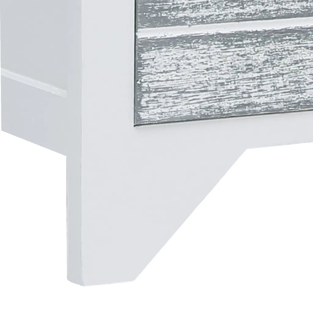Mobile Porta TV Bianco e Grigio 108x30x40 cm Legno di Paulownia 338513