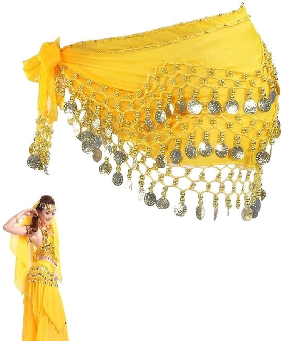 Cintura di danza per la pancia - Leggera - Cintura per danza della pancia - Cintura per la vita - Fazzoletto per il costume - Duraturo - Adatto per spettacoli - Fazzoletto per la vita