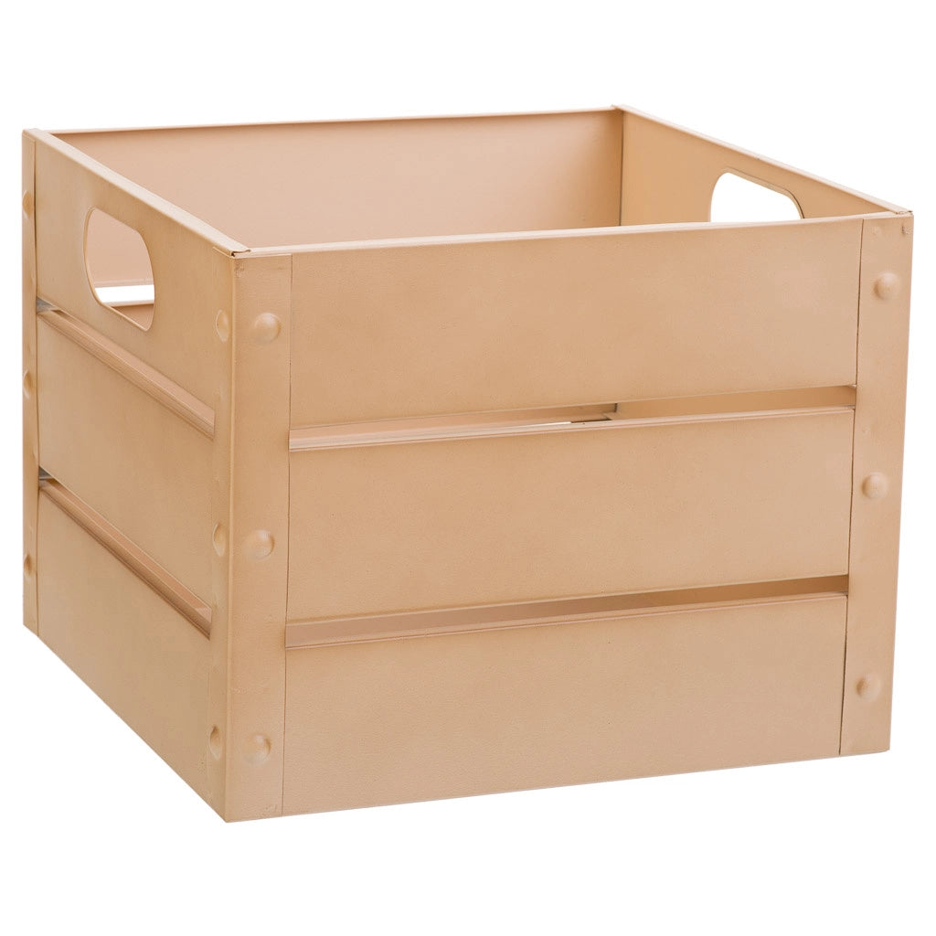 Cestino quadrato in metallo stampato arancio 26x26x20