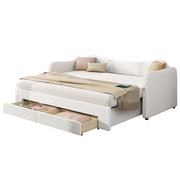 letto imbottito bouclé beige 90 x 200 cm