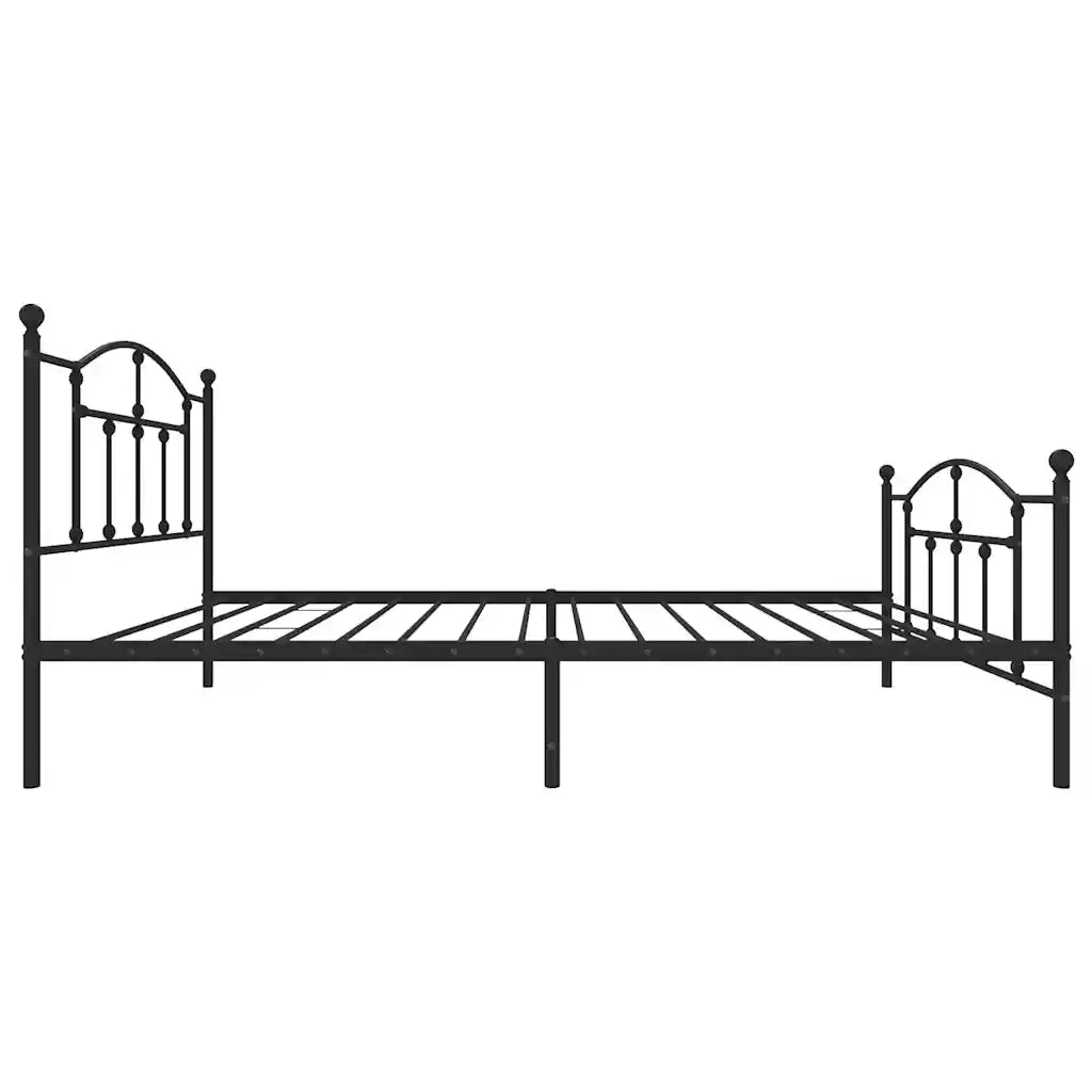 Giroletto con Testiera e Pediera-Struttura Letto Metallo Nero 100x200 cm 474585