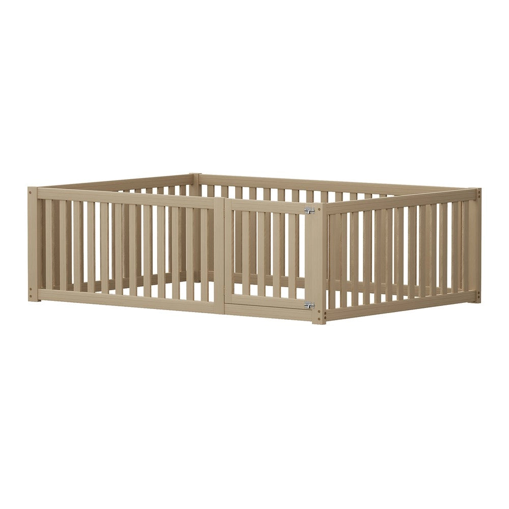 Letto per Bambini con Recinzione e Porta ¨C MINIMAL ¨C Legno 140x200